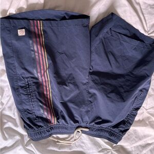 Marine Layer Navy Shorts with Cream Drawstring